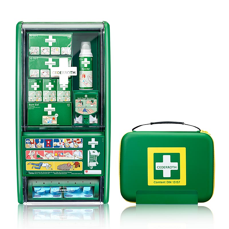 Cederroth - First Aid & Burn Station Set, DIN 13157, førstehjælpskasse (51011008, 1 St