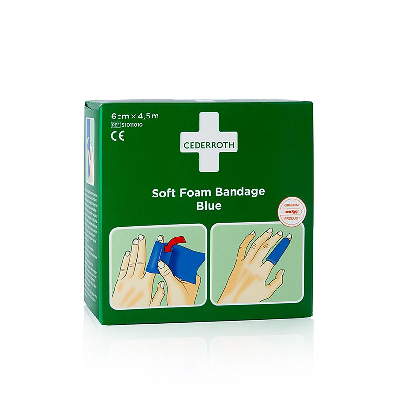 Cederroth - Soft Foam-bandage, blå, 6 x 40 cm (51011010), 10 stk