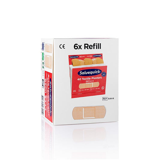 Cederroth – tekstilplaster, refillpakke, 6 x 40 stk. (6444), 1 stk.