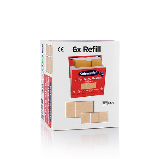 Cederroth - Tekstilplaster Xtra Large, genopfyldningspakke, 6 x 21 stk. (6470), 1 stk.
