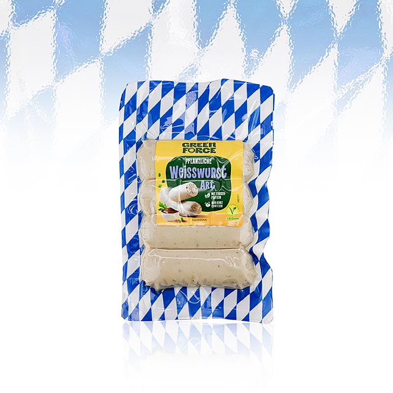 Greenforce – vegansk hvidpølse af ærteprotein, Klassik, 200 g, 4 stk