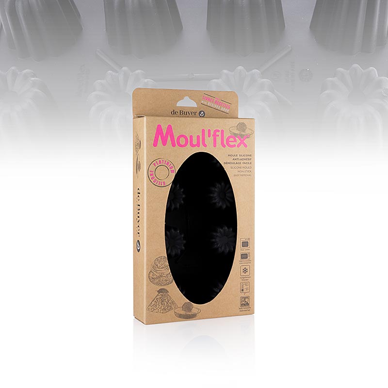 Bageform i silikone Elastomoule, 8 Bordelais (Canneles), 8,2 cl, 1 St