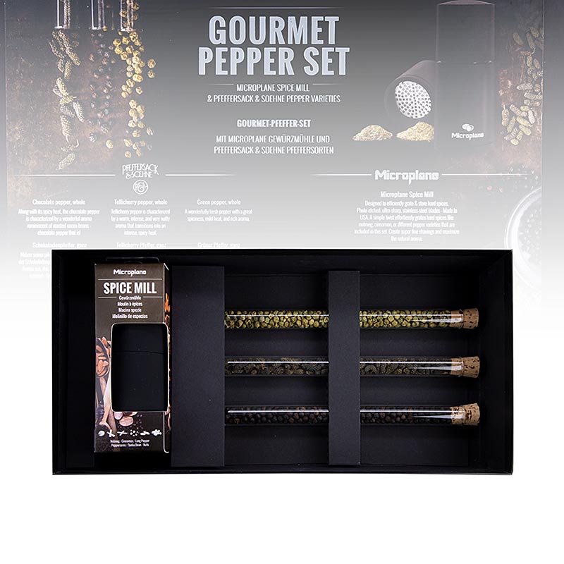 Microplane gaveæske "Gourmet-peber-sæt", krydderikværn + peber, 2 stk