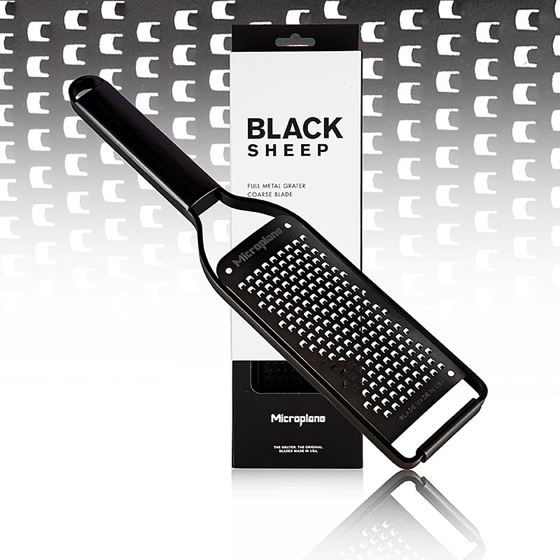 Microplane Black Sheep-rivejern, Coarse Grater, sort rustfrit stål (43000), 1 st