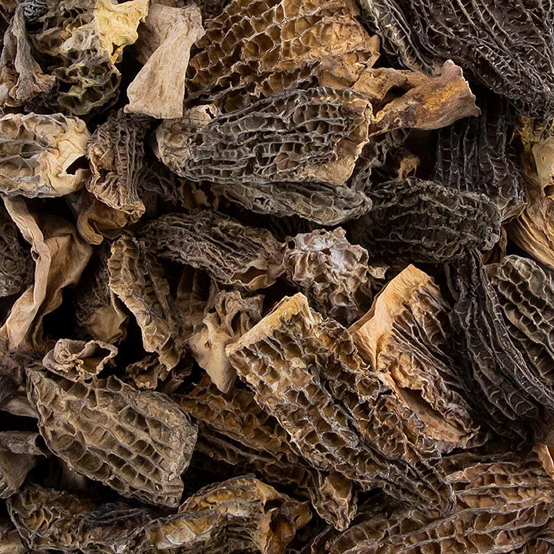 Spids morchel-brud standard, 60 % hoveder, 40 % stilke, tørret, 100 g