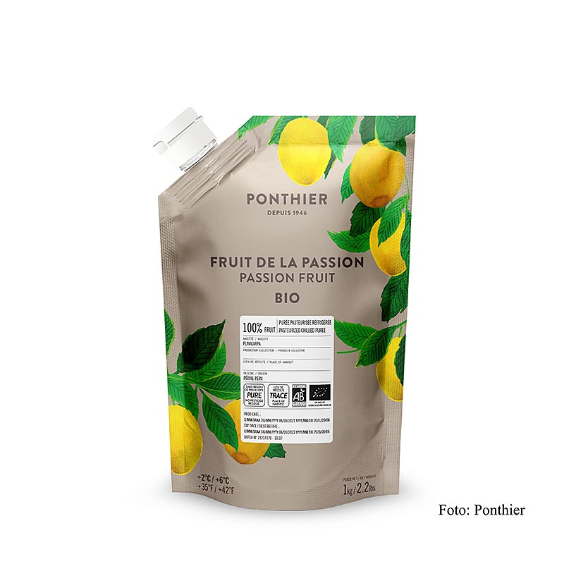 Ponthier Passionsfrugtpuré, 100 %, økologisk, 1 kg