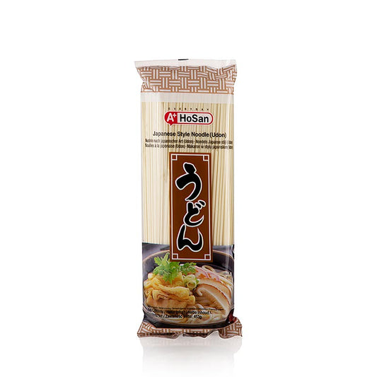 Udon – hvedenudler, lyse, flade, 2 mm, 22 cm lange, A+, Japan, 453 g