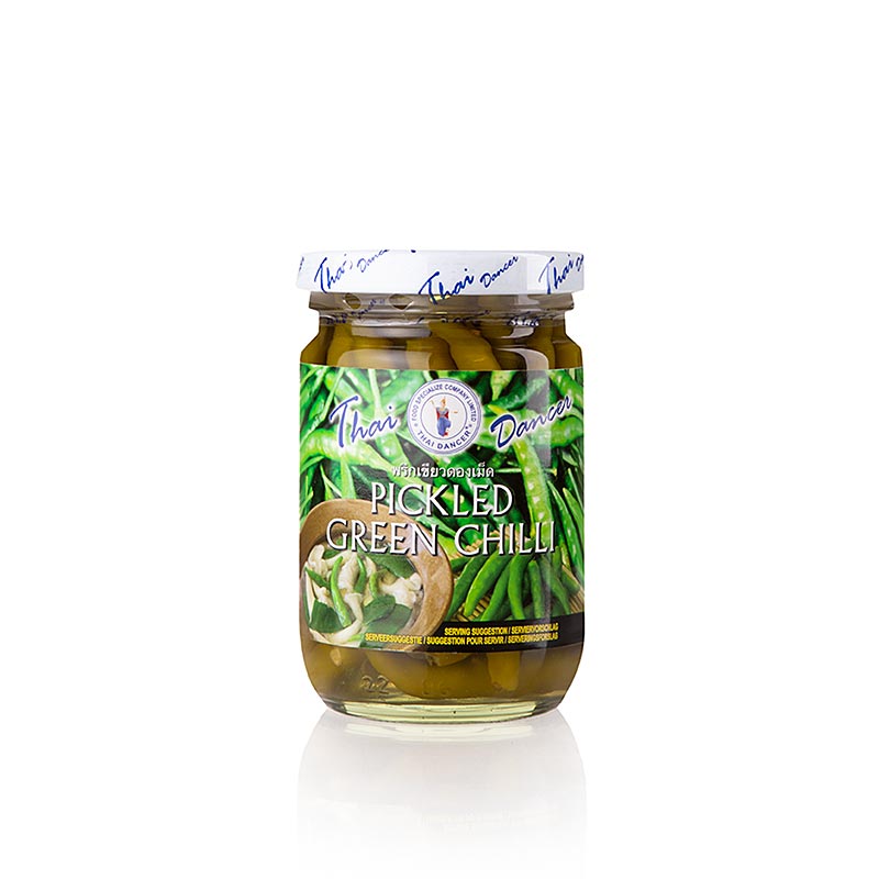 Chilifrugter, grønne, syltede, Thai Dancer, 200 g