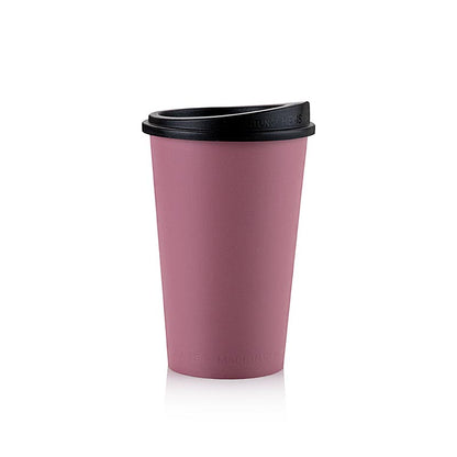 Genanvendelig kaffekop "ToGo", 300 ml, rød med låg, 80 stk