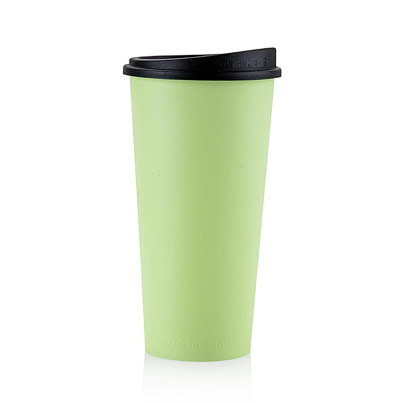 Genanvendelig kaffekop "ToGo", 400 ml, grøn med låg, 90 stk