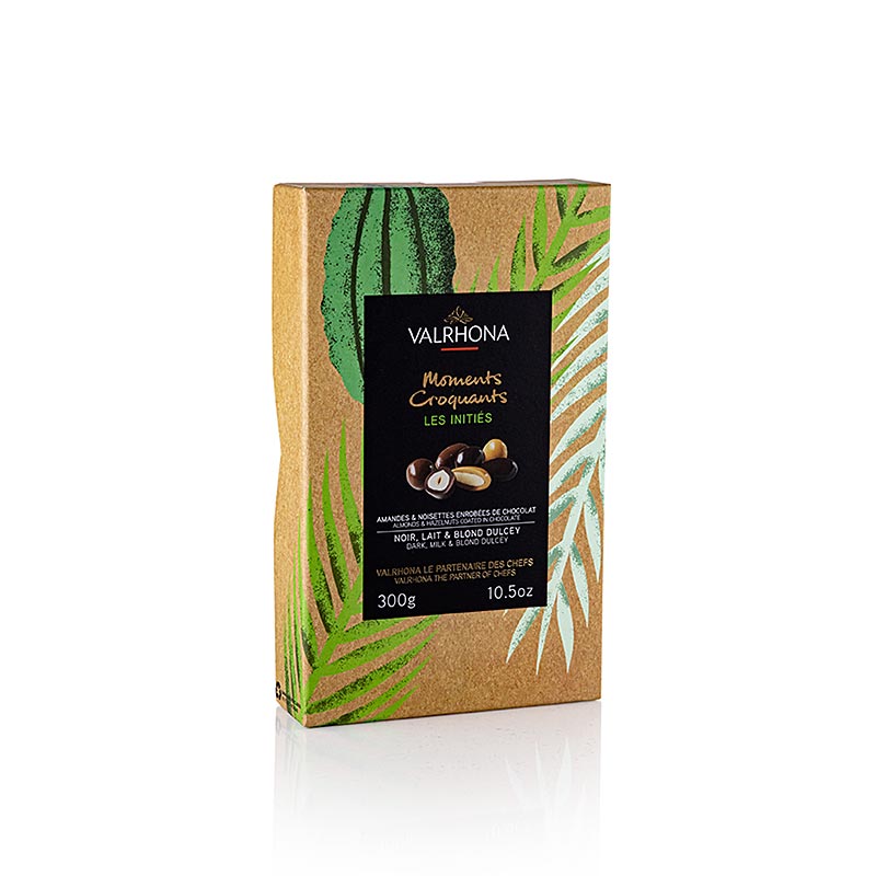 Valrhona Equinoxe, mandler & hasselnødder i bitter, mælk, Dulcey, 33898, 300 g