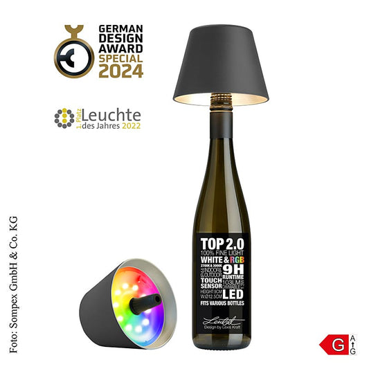 Bordlampe "TOP 2.0", til flasker, med batteri, 11x12,5 cm, 1 St