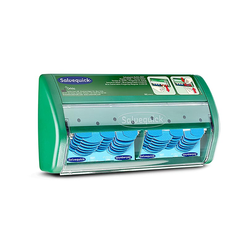 Cederroth - Salvequick Plaster Dispenser Blue Detect, plasterstation (51030130), 1 St
