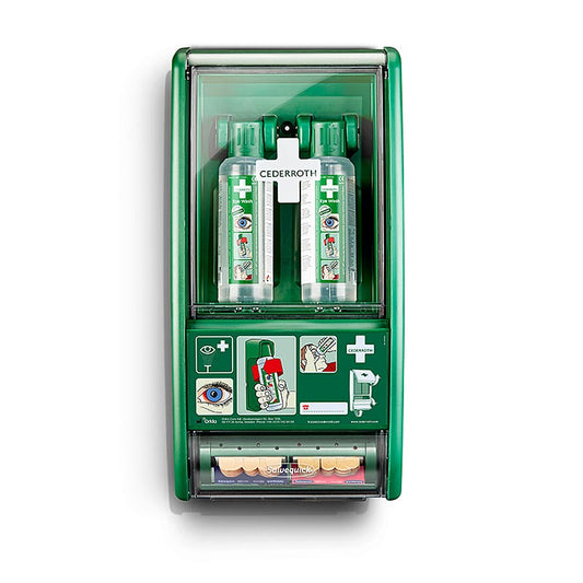 Cederroth - Eye Wash Station, øjenskyl, med holder og plaster (721500), 1 stk