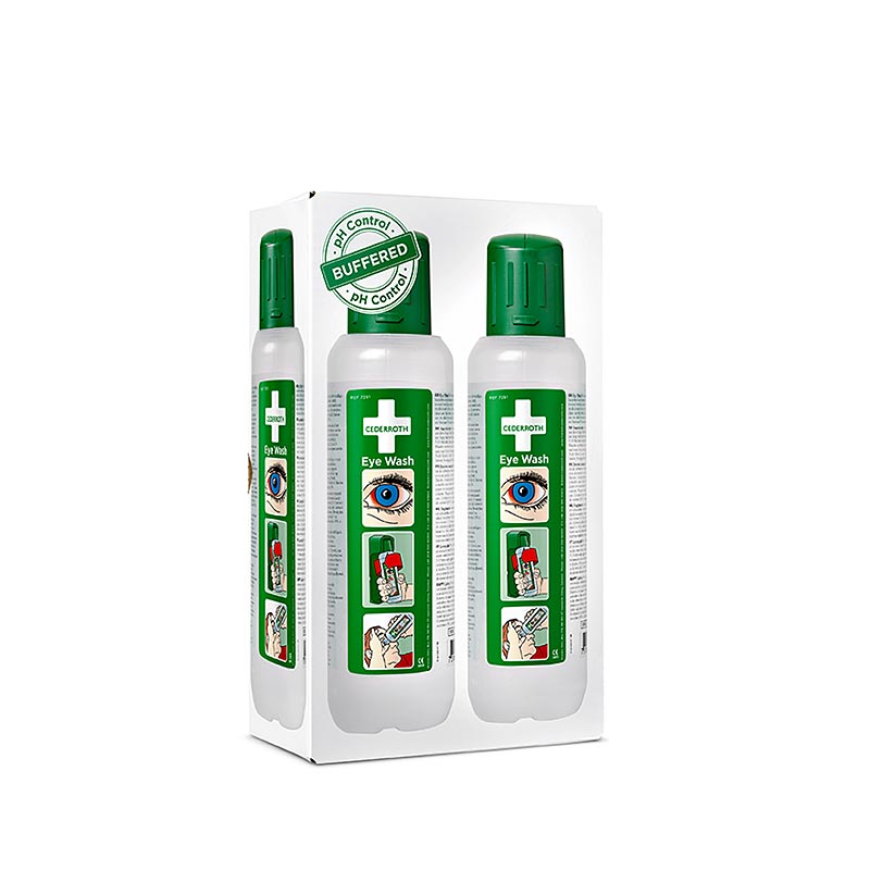 Cederroth - Eye Wash, øjenskyl, med vægbeslag, 2 x 500 ml (725200), 1 l