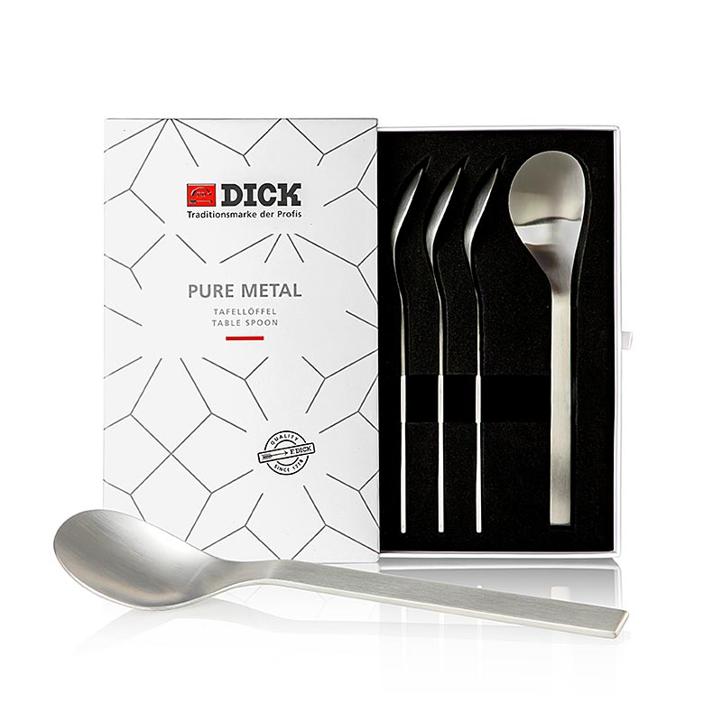 Sæt med tykke bøf- og bordskeer, Pure Metal, passer til bøfkniv 59805, 4 stk