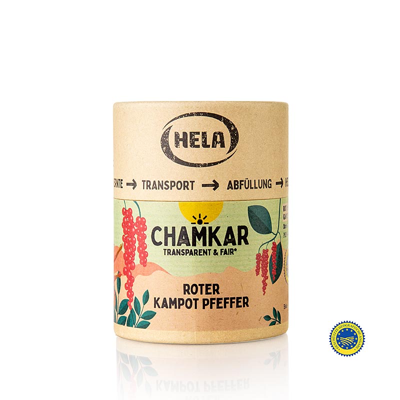 HELA Chamkar – Rød Kampot-peber, tørret, hel, BGA, 100 g