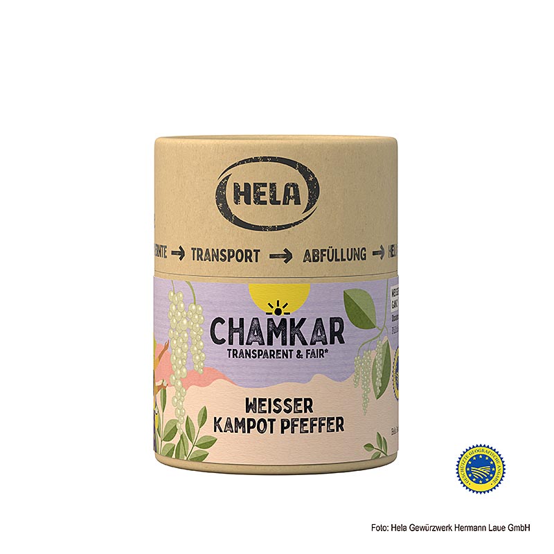 HELA Chamkar – Hvid Kampot-peber, tørret, hel, BGA, 110 g