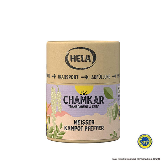 HELA Chamkar – Hvid Kampot-peber, tørret, hel, BGA, 110 g