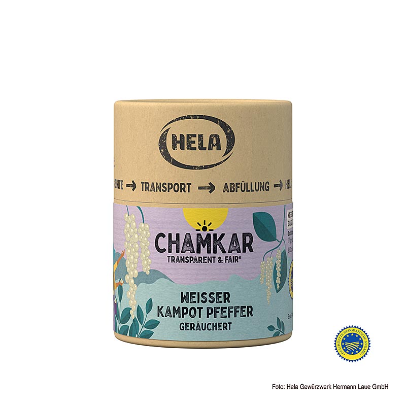 HELA Chamkar - Hvid Kampot-peber, røget, hel, BGA, 100 g