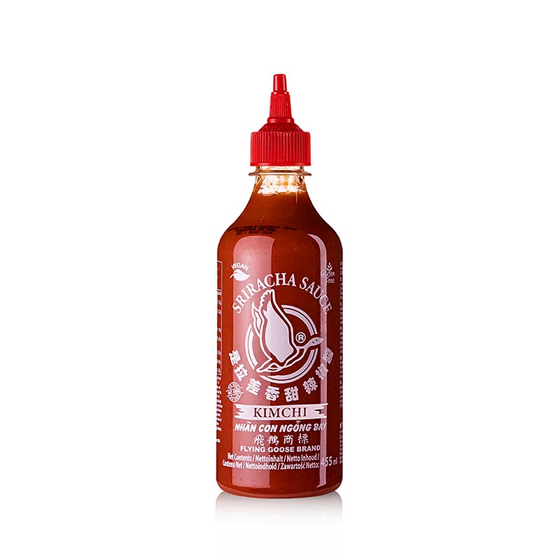 Chilisauce – Sriracha, stærk, med kimchi, Flying Goose, 455 ml