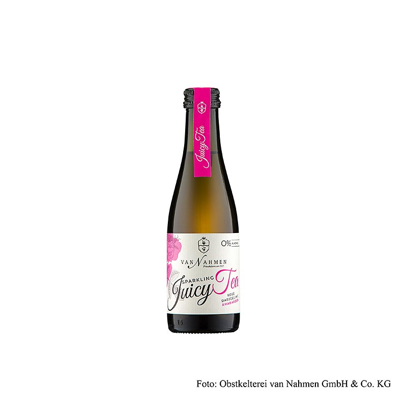 van Nahmen - Sparkling Juicy Tea - Rose - Darjeeling-te - Rabarber, økologisk, 200 ml