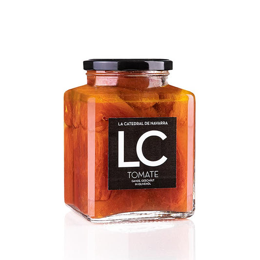 Tomate entero pelado - hele flåede tomater i olivenolie, LC, 975 g