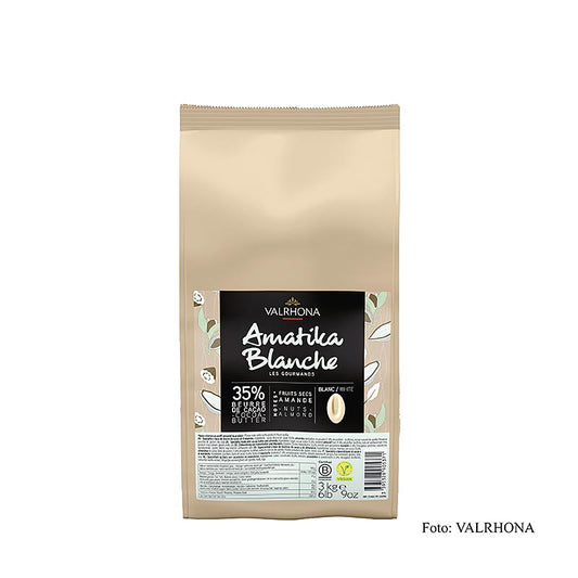 Valrhona AMATIKA, VEGANSK hvid chokolade, 35 % kakao, Callets (43096), 3 kg