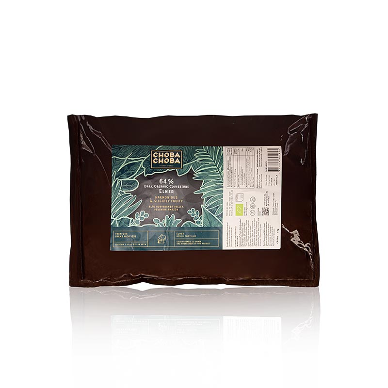 Elmer, 64 % bitter couverture, callets, Choba Choba, økologisk, 2 kg