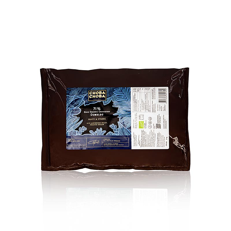 Oswaldo, 71 % bitter couverture, callets, Choba Choba, økologisk, 2 kg