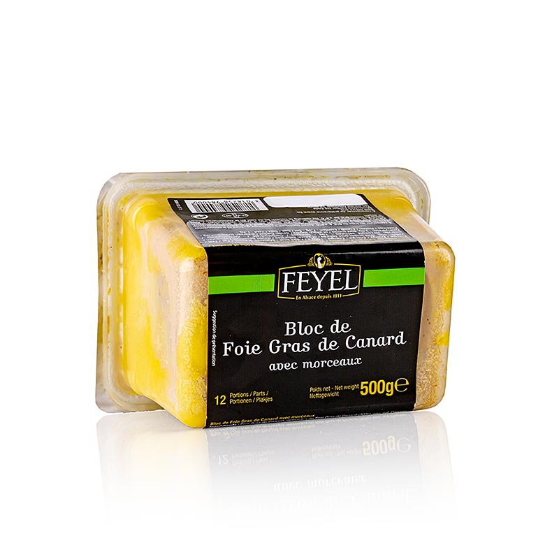 Andeleverblok, foie gras, med stykker, Feyel, 500 g