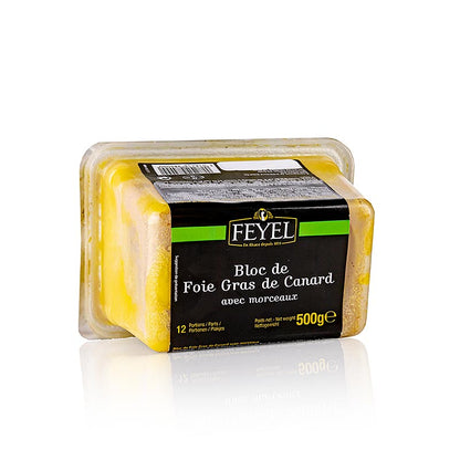 Andeleverblok, foie gras, med stykker, Feyel, 500 g
