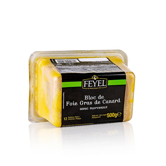 Andeleverblok, foie gras, med stykker, Feyel, 500 g