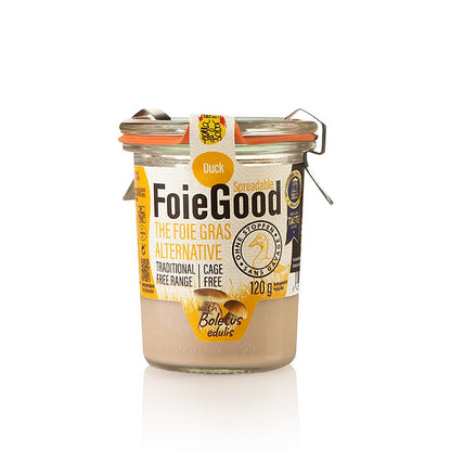 Andeleverpostej / smørbar, med porcini-svampe, FoieGood (uden prop), 120 g
