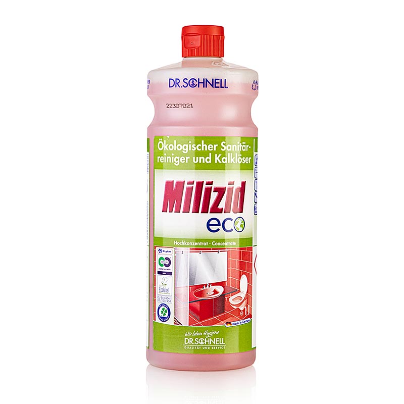 Dr. Schnell - Sanitetsrenser & kalkfjerner Milizid Eco, økologisk, koncentrat, 1 l