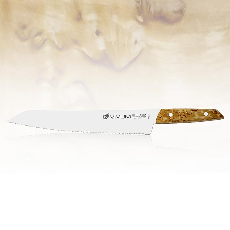 VIVUM brødkniv, bølgeskåret, med træskaft, 26 cm, TYK, 1 stk