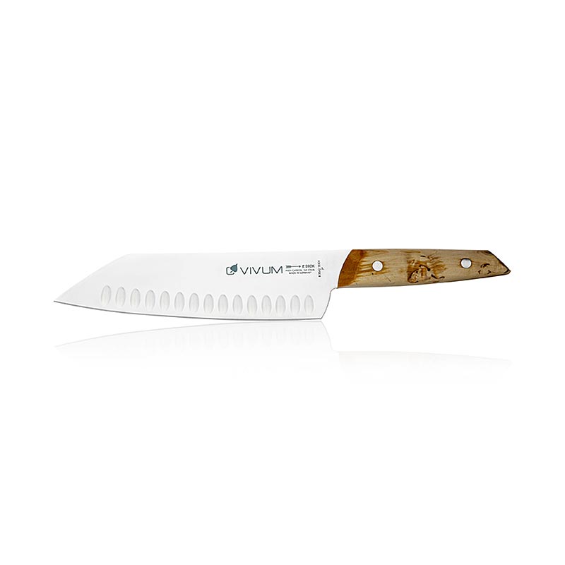 VIVUM Santokukniv, hulskåret, med træskæfte, 18 cm, TYKT, 1 stk