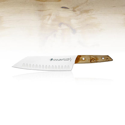 VIVUM Santokukniv, hulskåret, med træskæfte, 18 cm, TYKT, 1 stk