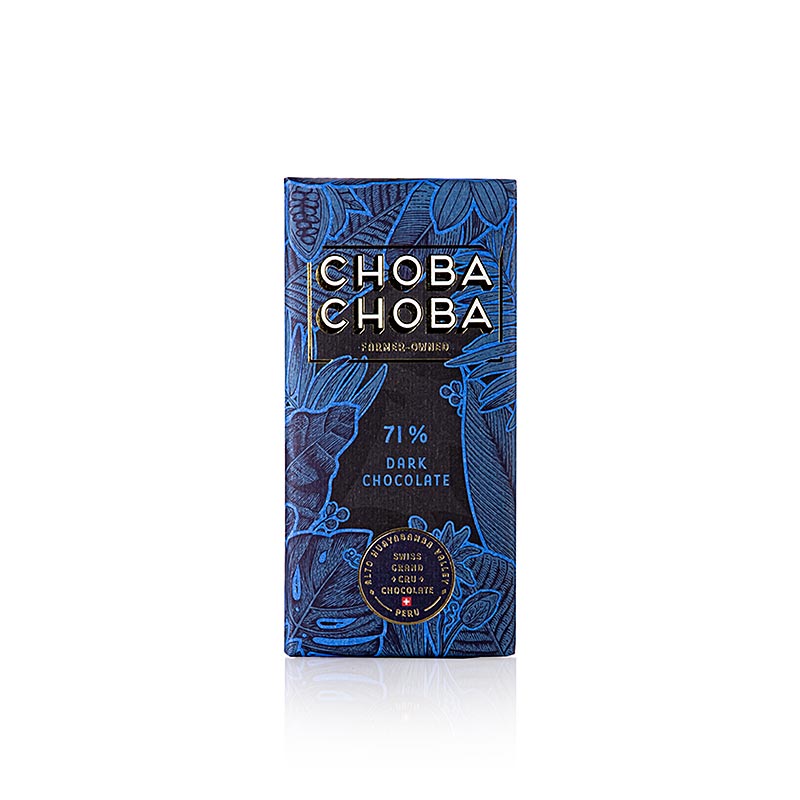 Mørk chokolade 71 %, bitter chokoladetablet, Choba Choba, økologisk, 91 g