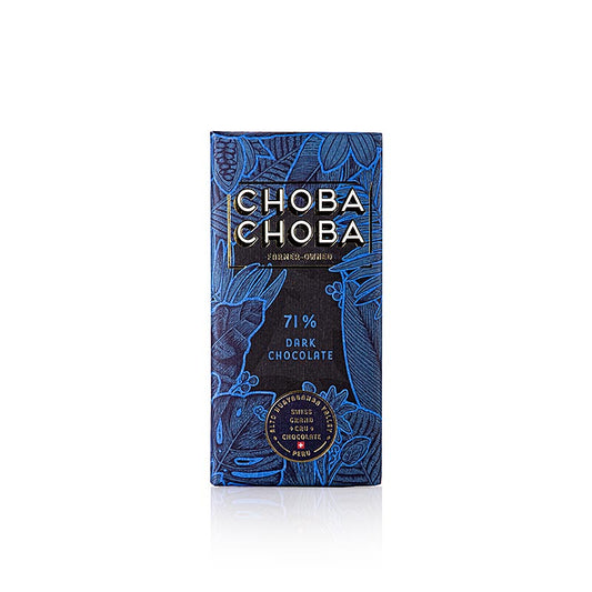 Mørk chokolade 71 %, bitter chokoladetablet, Choba Choba, økologisk, 91 g