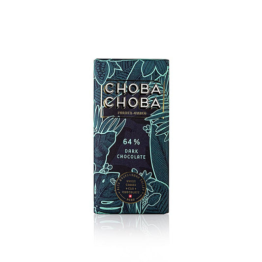 Mørk chokolade 64 %, bitter chokoladetablet, Choba Choba, økologisk, 91 g