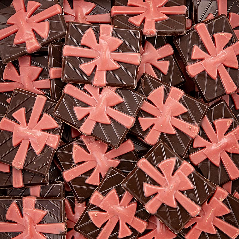 Gave med sløjfe af rød chokolade, 250 stk., 620 g, Dobla (78238), 620 g, 250 stk