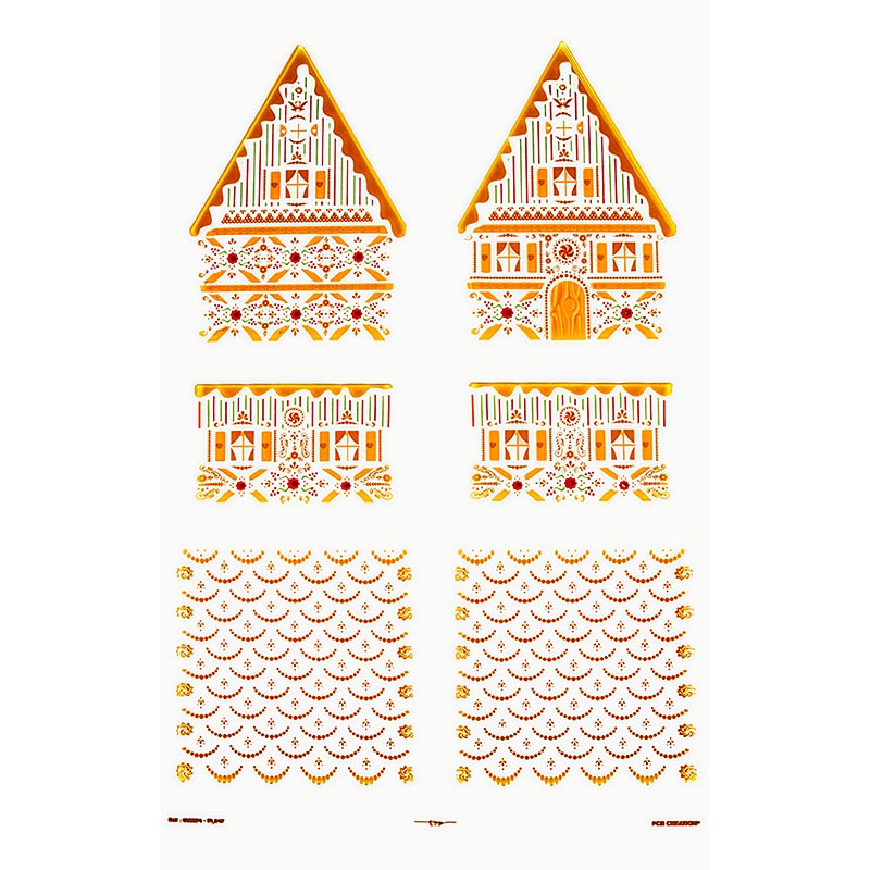 Aftrækkelig folie "Lebkuchenhaus" til chokolade, enkeltdele, 11x11,5x15,5 cm, PC