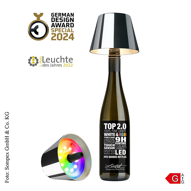 Bordlampe "TOP2.0", til flasker, med batteri, 11x12,5 cm, 1 St
