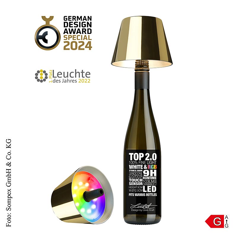 Bordlampe "TOP2.0", til flasker, med batteri, 11x12,5 cm, 1 St