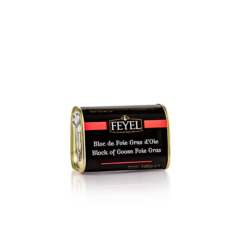 Gåseleverpostej, Foie Gras, trapezformet dåse, Feyel, 145 g