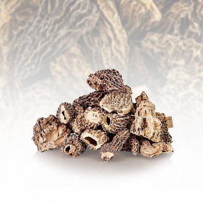 Spidsmorchel-hoveder, Jumbo, tørret, Borde, 800 g