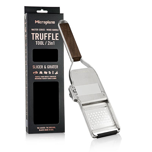 MICROPLANE Master-serie, Trøffel Profi 2-i-1, med træhåndtag (43313), 1 stk
