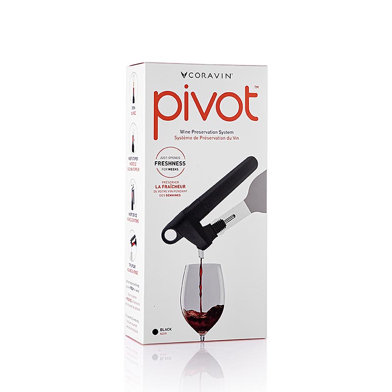 Coravin Wine Access System – "Pivot" vinbevaringssystem + tilbehør, sort, 4 dele