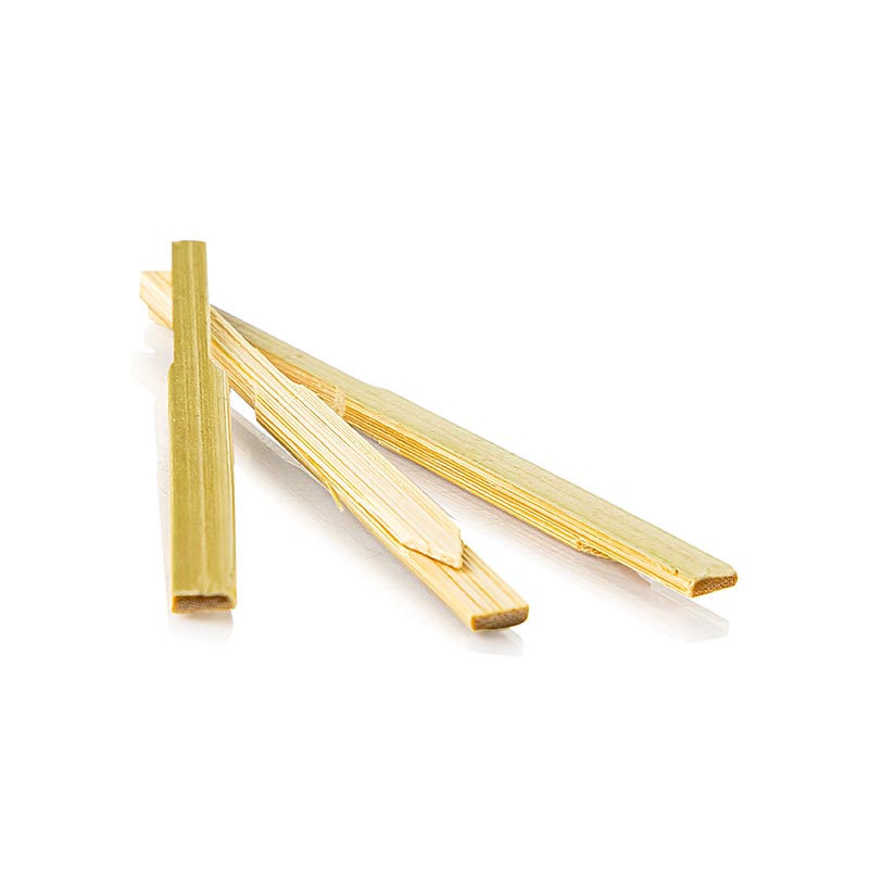 Engangs bambus-træspyd "Krawatte", 9 cm, natur, 100 stk